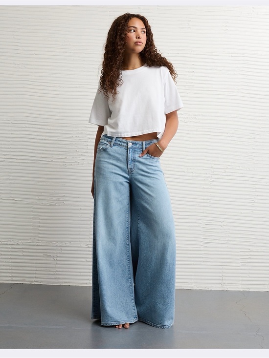 American Eagle Outfitters Denim - American Eagle Outfitters Light Blue Wide-Leg Jeans